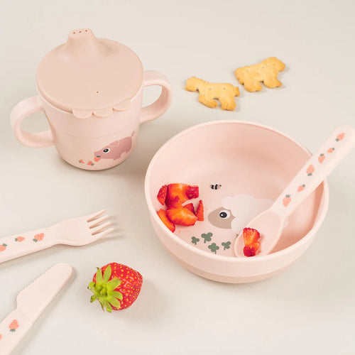 Anti slip kommetje - Foodie bowl - Tiny farm - Powder - Done by Deer - productfoto
