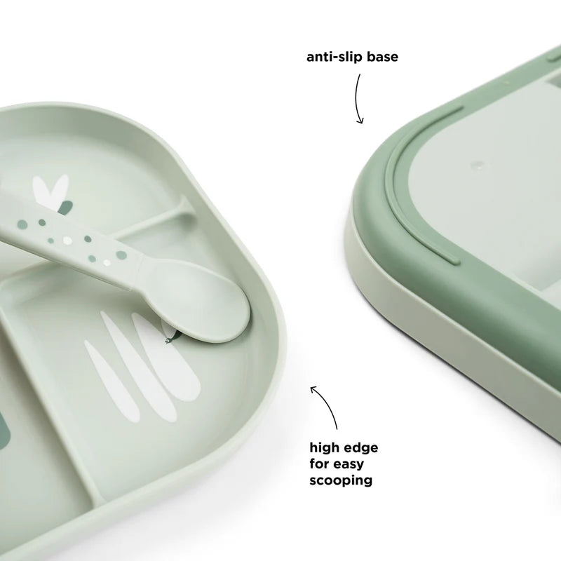 Compartment plate - Foodie compartment plate - Croco - Green - Done by Deer