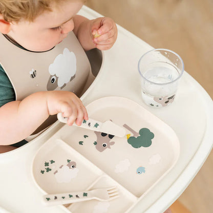 Vakken bordje - Foodie compartment plate - Tiny farm - Sand - Done by Deer