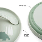 Anti slip bordje - Foodie plate - Croco - Green - Done by Deer - productfoto - afbeelding 2
