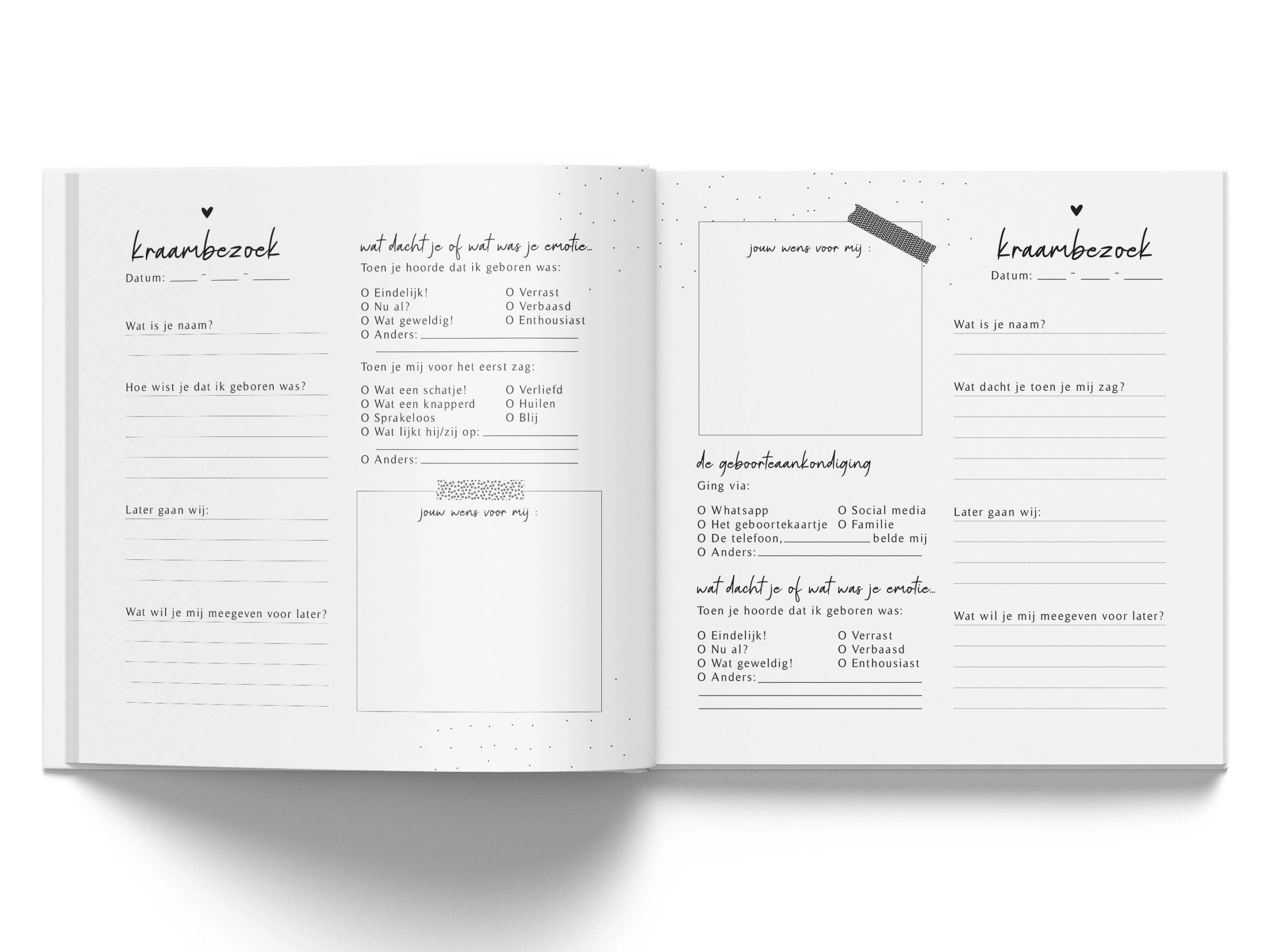 Baby invulboekje - Mijn kraambezoekboek - Linnen Beige - Fyllbooks - productfoto - afbeelding 5