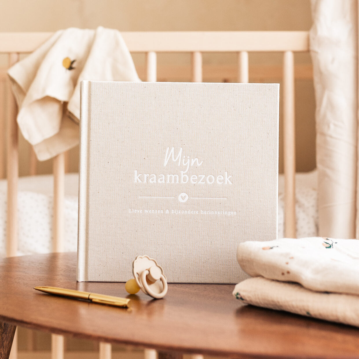 Baby invulboekje - Mijn kraambezoekboek - Linnen Beige - Fyllbooks - productfoto - afbeelding 3