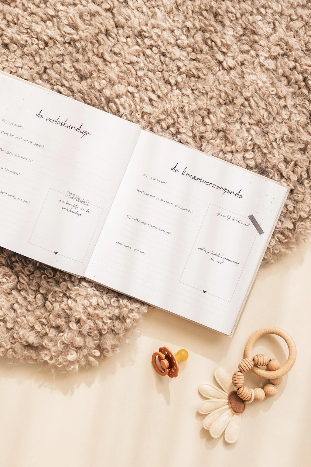 Baby invulboekje - Mijn kraambezoekboek - Linnen Beige - Fyllbooks - productfoto - afbeelding 6