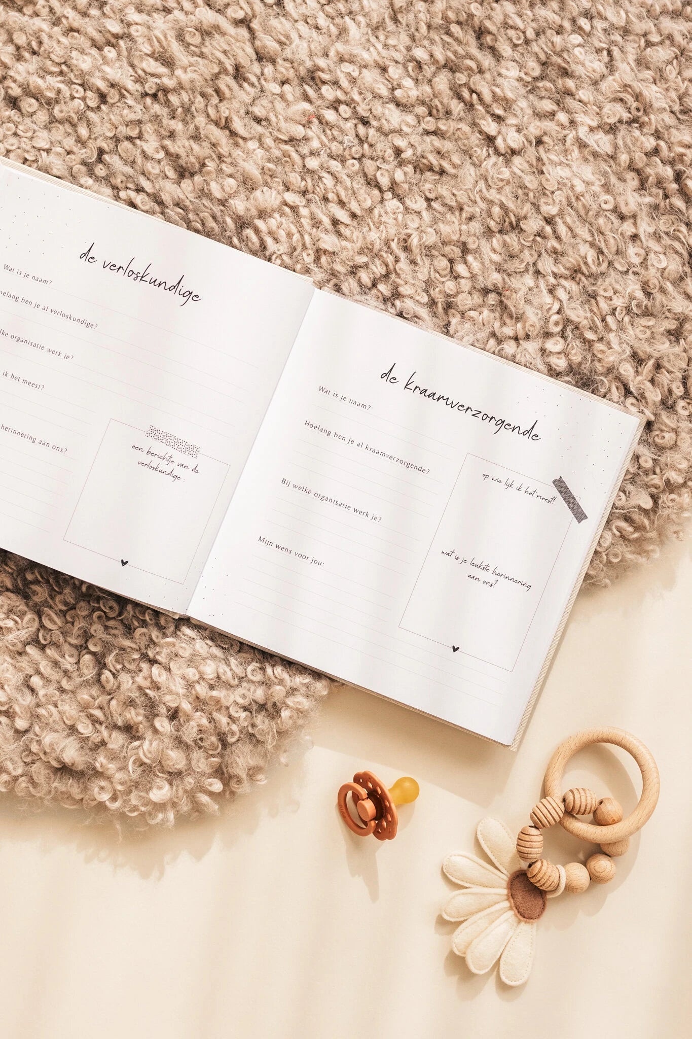 Baby invulboekje - Mijn kraambezoekboek - Linnen Beige - Fyllbooks - productfoto - afbeelding 6