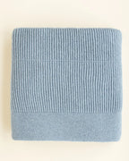 Deken Gaston - 100x140 cm - Ledikant deken - Merino lamswol - HVID - frost blue