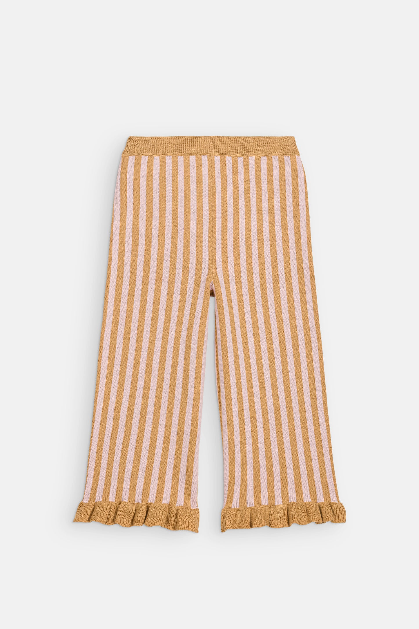 Gestreepte broek met ruches Salia - Biologisch katoen - Honey Blush Stripes - Louise Misha