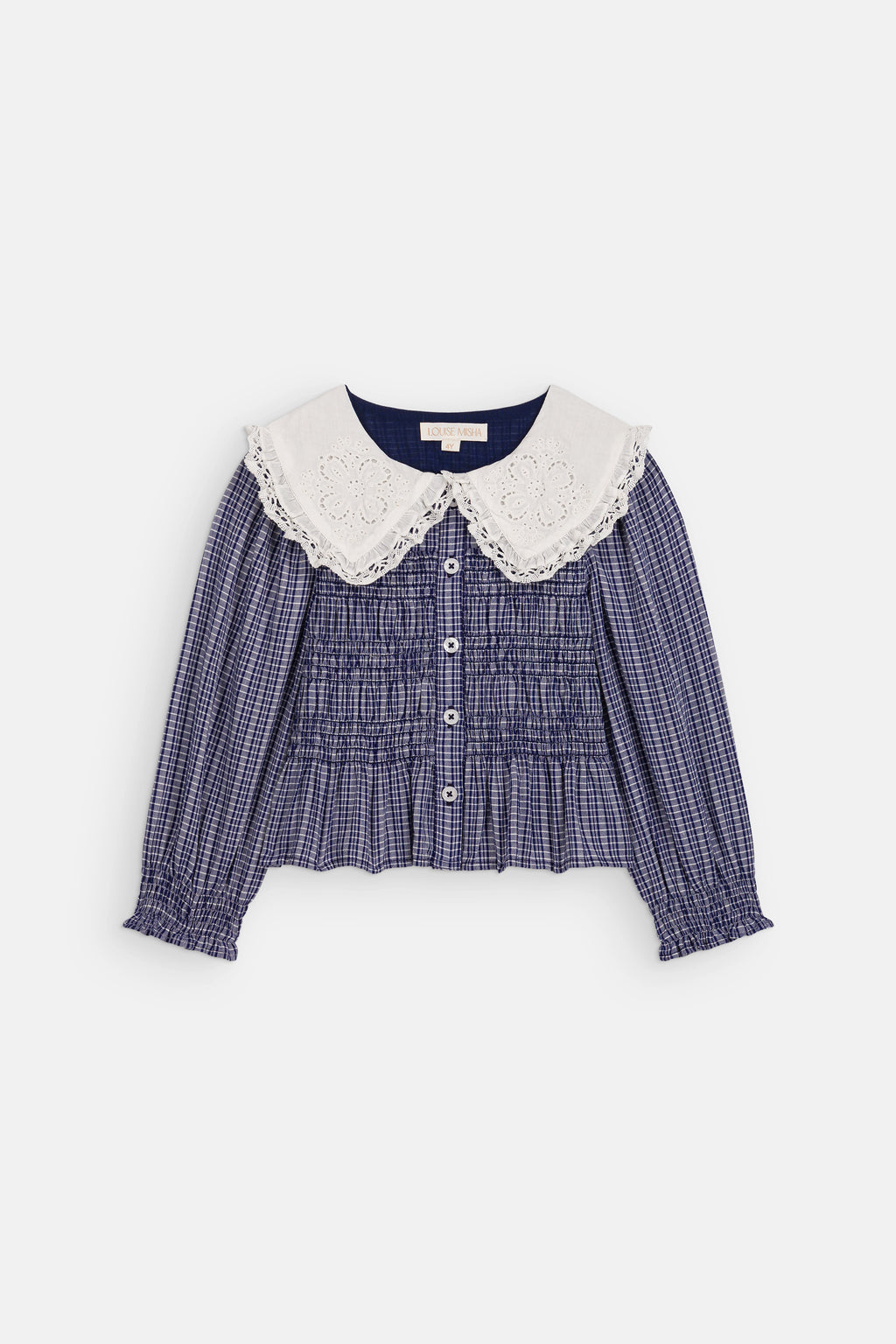 Meisjesblouse Enola - Biologisch katoen - Indigo Cozy Checks - Louise Misha - lifestyle - afbeelding 2