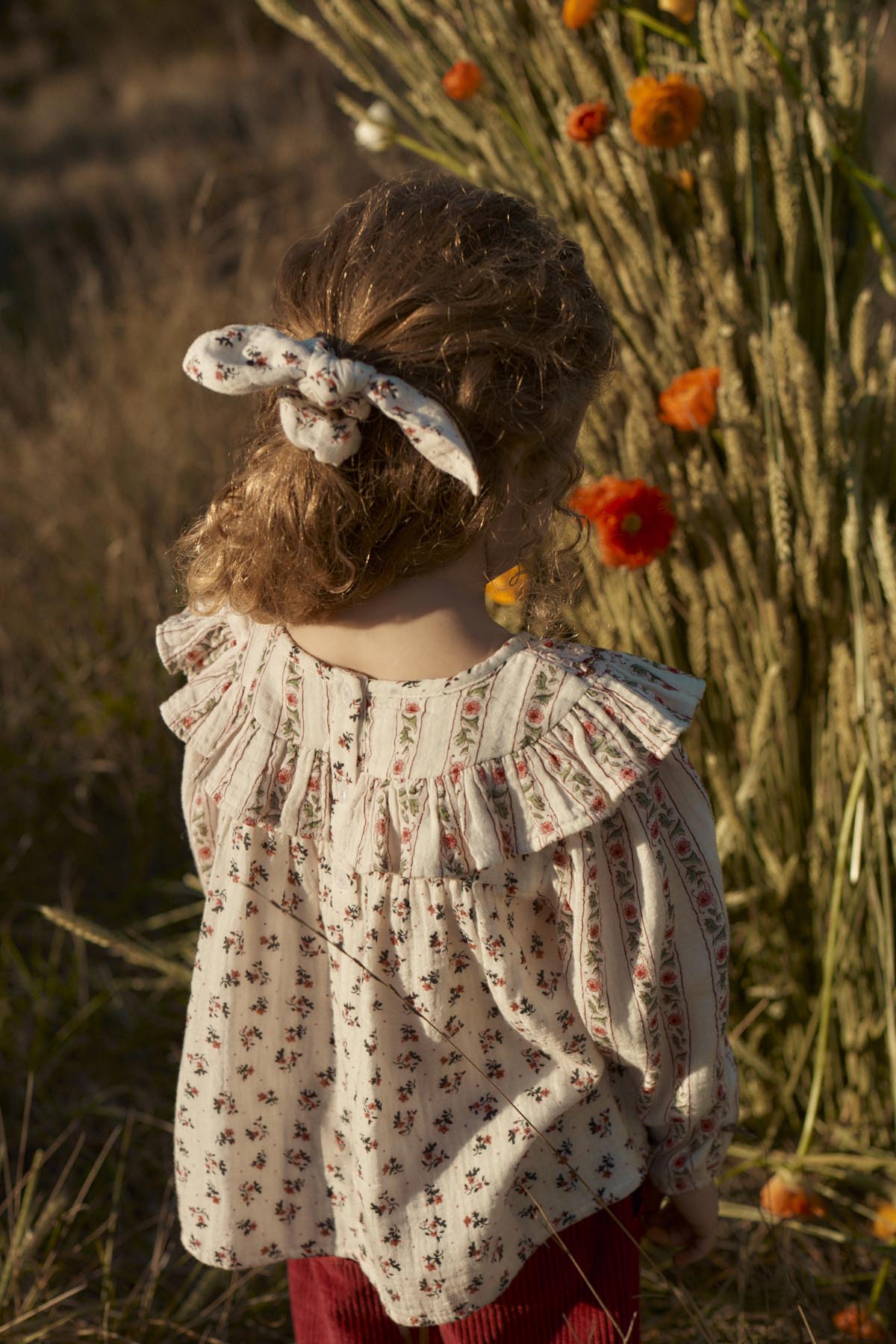 Blouse Ilaria - Biologisch katoen - Cream Pink Sorrel & Cream Flower Beds - Louise Misha