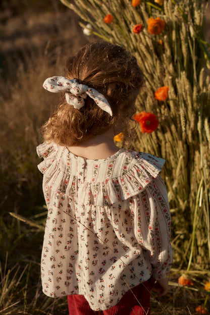 Blouse Ilaria - Biologisch katoen - Cream Pink Sorrel & Cream Flower Beds - Louise Misha