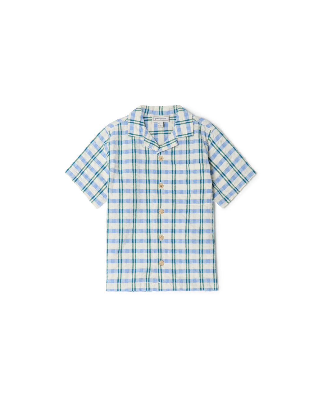 Garbo&Friends - Seersucker Shirt Baby Check mar - Baby Shirt - voorkant