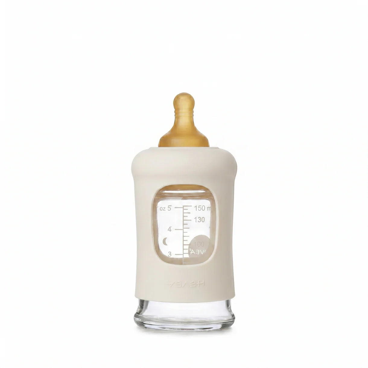 Glazen babyfles - Wide Neck met beschermhoes 150 ml - HEVEA