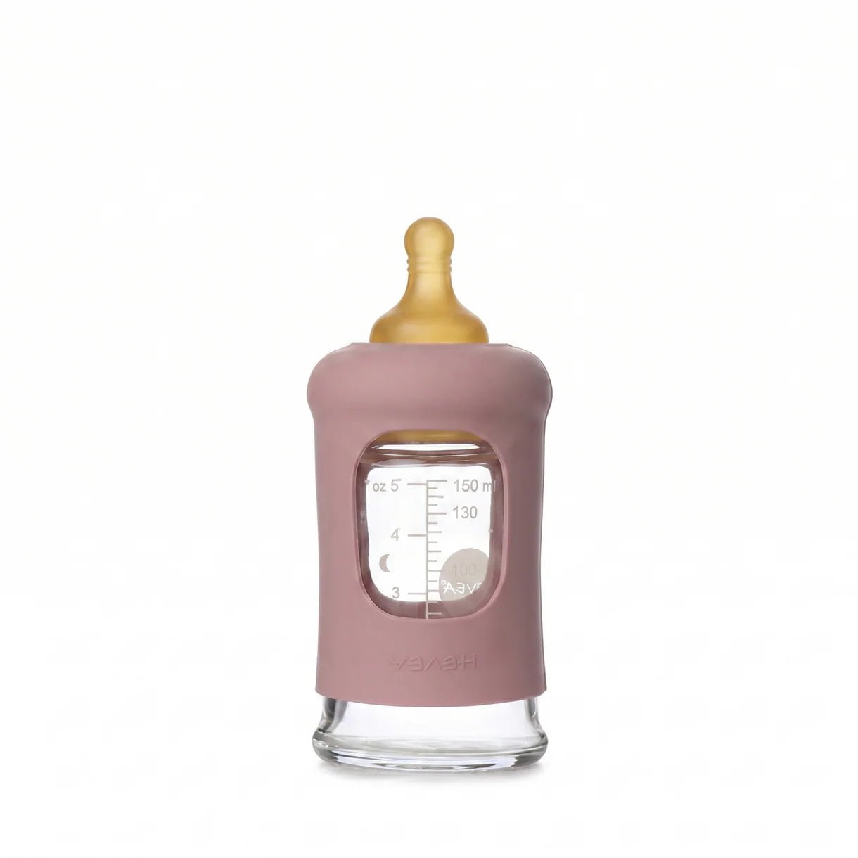 Glazen babyfles - Wide Neck met beschermhoes 150 ml - HEVEA