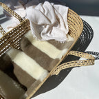 Merino wool stroller liner Snuggler® - White Toastie - BINIBAMBA