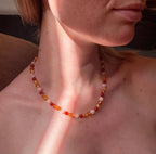 Sofie Adult Necklace – Women's necklace with amber, carnelian, and rose quartz – 925 silver clasp – Nirrimis