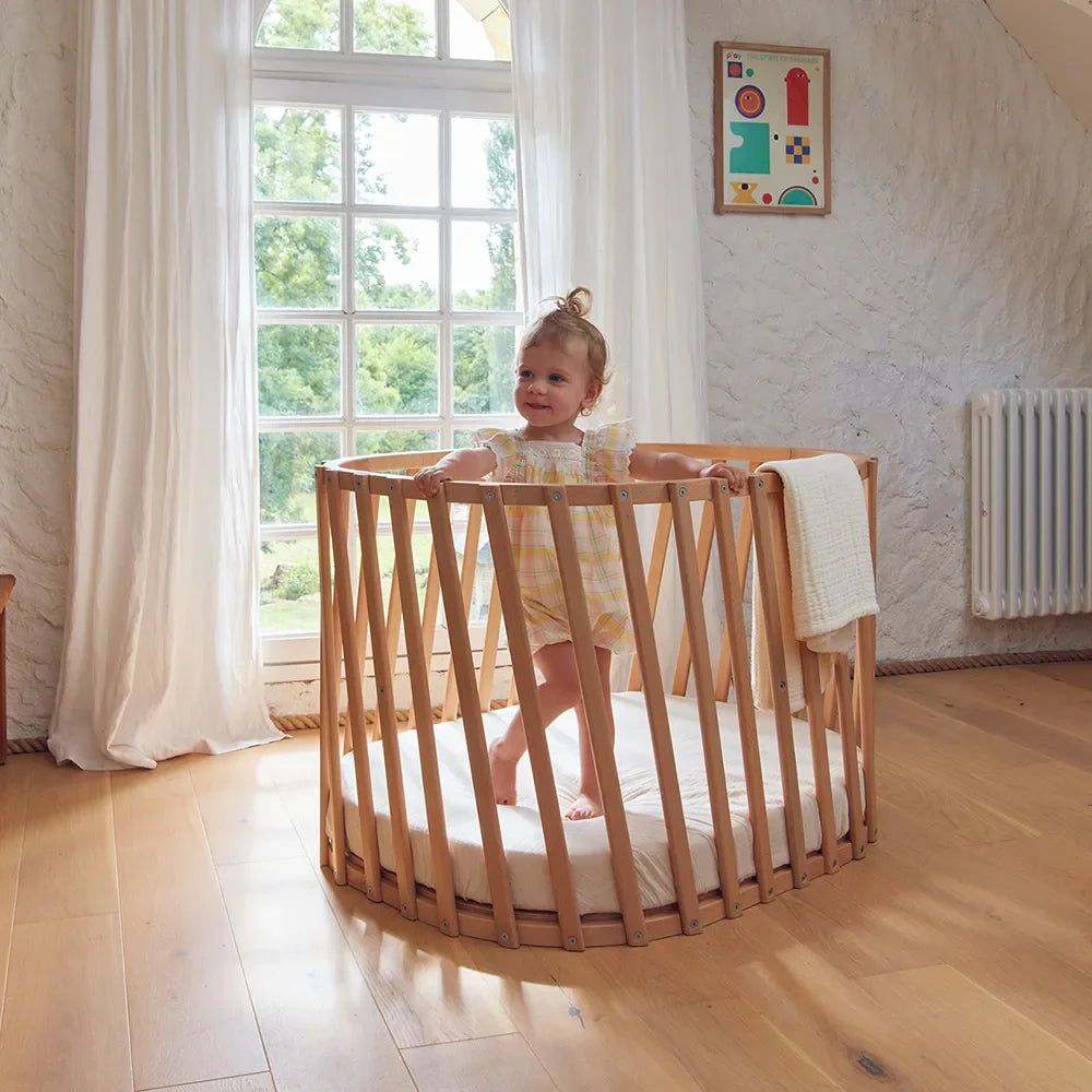 LUGO Evolving Wooden Baby Bed - Meegroeiend Houten Bed 70x90 / 70x140 cm - Van Geboorte tot 7 Jaar - Charlie Crane - productfoto