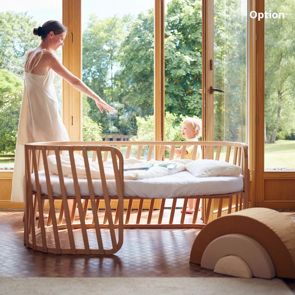 LUGO Evolving Wooden Baby Bed - Meegroeiend Houten Bed 70x90 / 70x140 cm - Van Geboorte tot 7 Jaar - Charlie Crane - productfoto - afbeelding 7