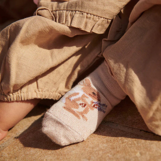 Baby socks - Bunny/Martha - Bamboo mix - Dew/Pink - MP Denmark