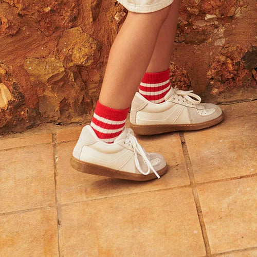 Cotton socks Eli - Striped red/Tomato - Mp Denmark