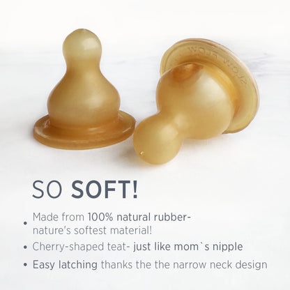 Glazen babyfles - Natuurrubber - Standard Neck Baby Bottle - 120ML - 0-6 maanden - Hevea