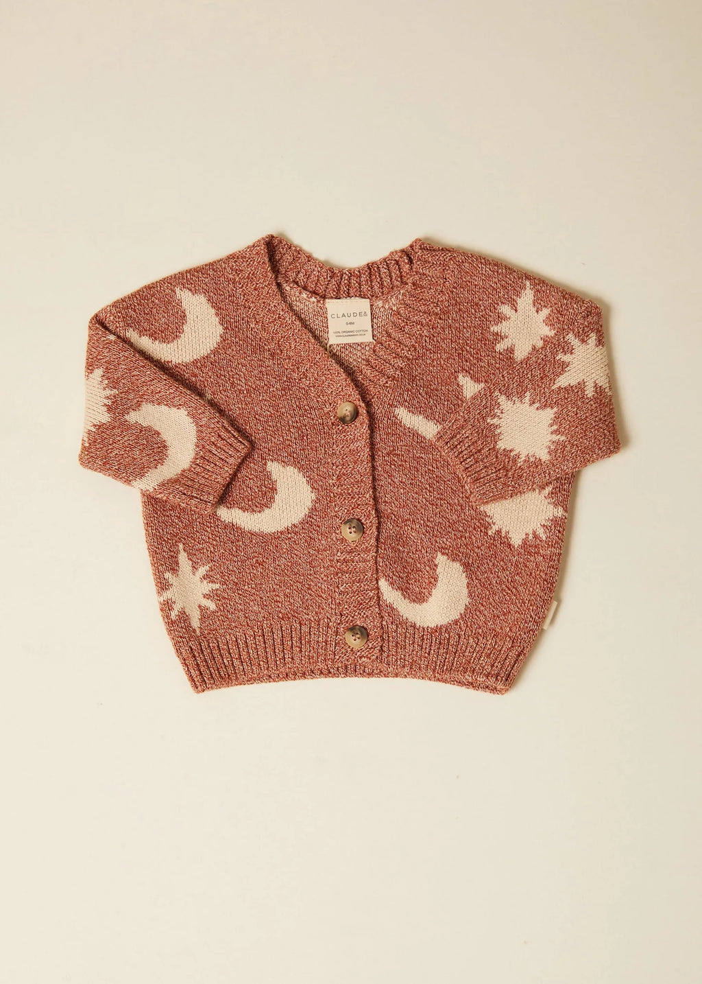 Moon Star Cardigan Russet – 100% Organic Cotton – Claude & Co