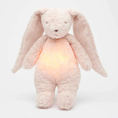 Knuffelkonijn met hartslag & white noise - The Humming Bunny 2.0 - Biologisch GOTS katoen - Moonie