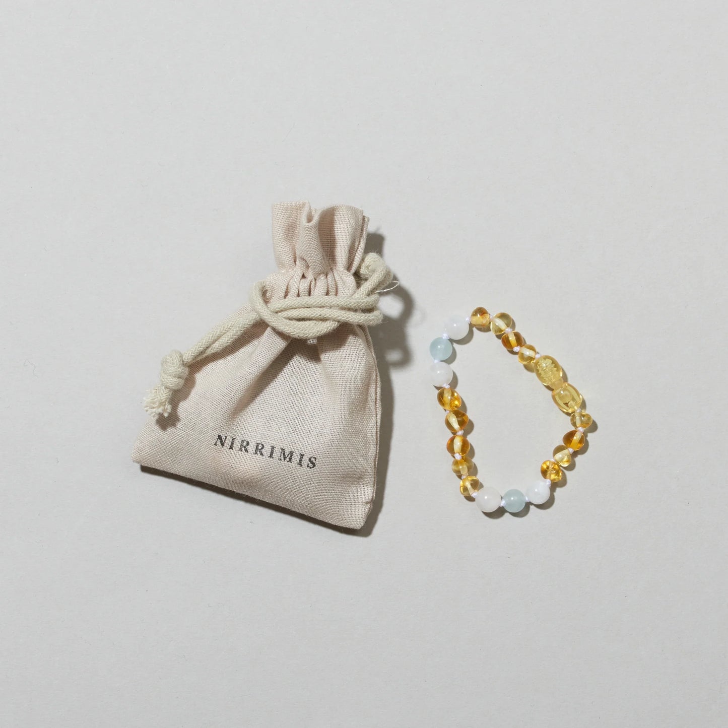 Bernstein und Edelstein Armband - Beachy - 14 cm - Kinder 0-3 Jahre - Nirrimis