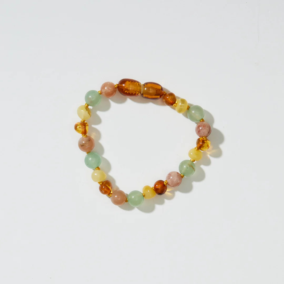 Barnsteen en edelstenen armband - Lulu - 14 cm - Nirrimis - productfoto