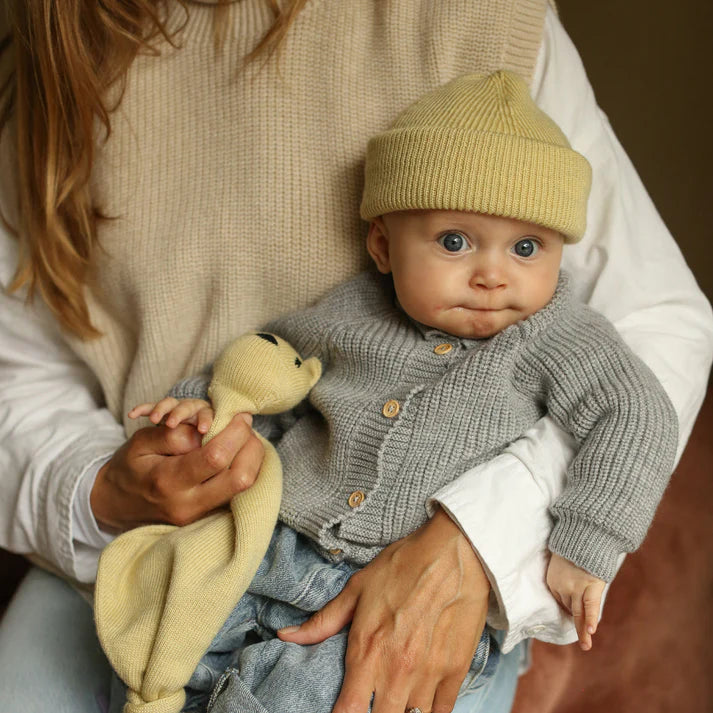 Knitted beanie - Fonzie newborn - Merino wool - HVID