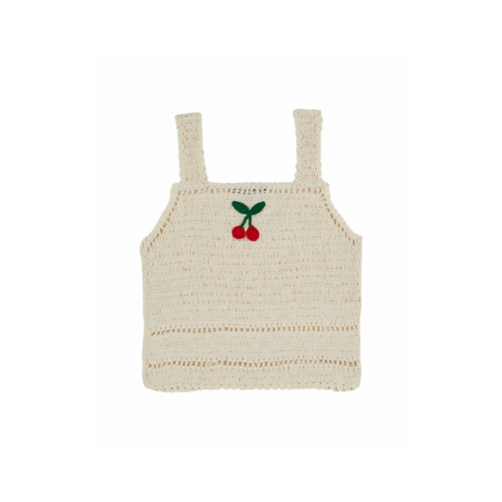 Gehaakte kersen top - Crochet Cherise - Katoen - Creme - Emile er Ida - Emile et Ida - productfoto