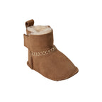 Baby slippers ReneeKB - Suede & wool lined - Tan & Dark Brown - Sofie Schnoor