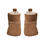 Baby slippers ReneeKB - Suede & wool lined - Tan & Dark Brown - Sofie Schnoor