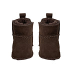 Baby slippers ReneeKB - Suede & wool lined - Tan & Dark Brown - Sofie Schnoor