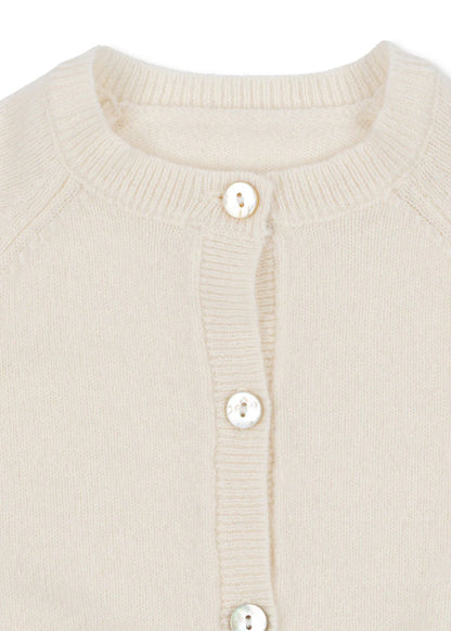 Savora Cardigan - Antique White - Wool Baby Cardigan - Wool - Konges Sløjd