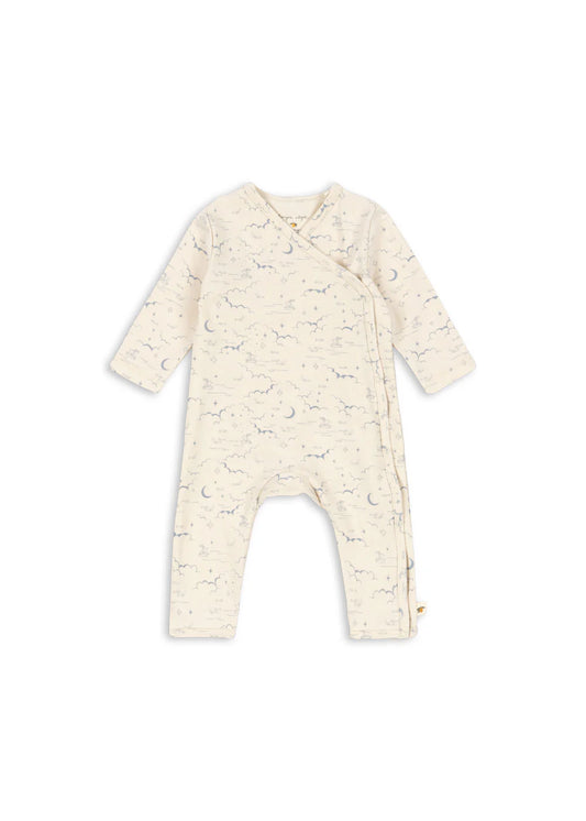 Basic Newborn Onesie - Sky Blue - Wrap-Over Bodysuit - Organic Cotton - GOTS - Konges Sløjd