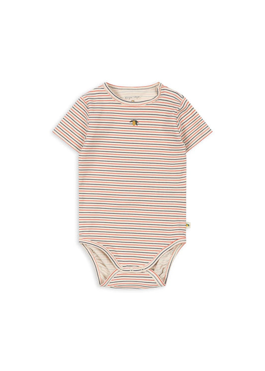 Basic Short Sleeve Bodysuit - Stripe Tricolore - Organic Cotton - GOTS - Konges Sløjd