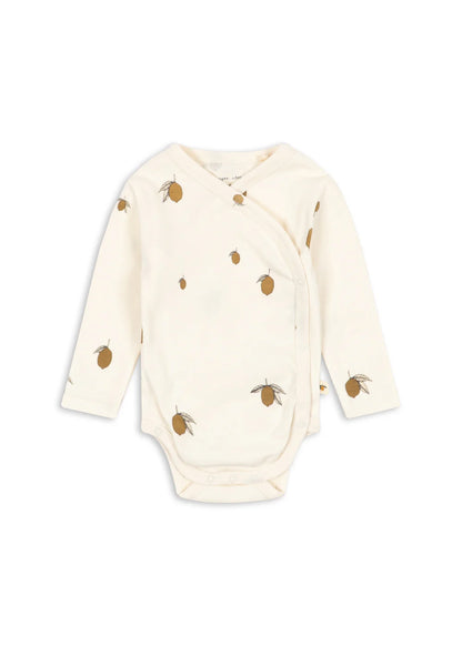 Wrap Bodysuit Lemon - Organic Cotton - Newborn Bodysuit - GOTS Certified - Konges Sløjd