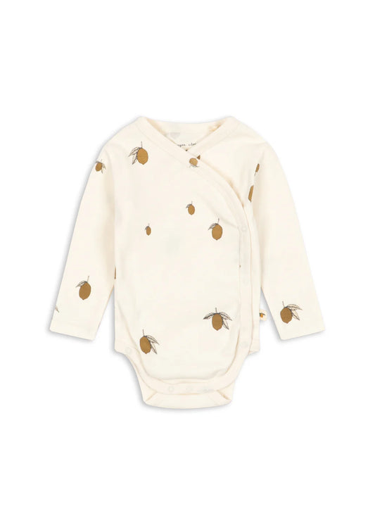 Overslag Romper Lemon - Biologisch Katoen - Newborn body - GOTS Gecertificeerd - Konges Sløjd