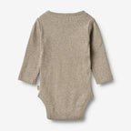 Romper lange mouw Spencer - Biologisch katoen - Gravel melange - Wheat - voorkant - afbeelding 3