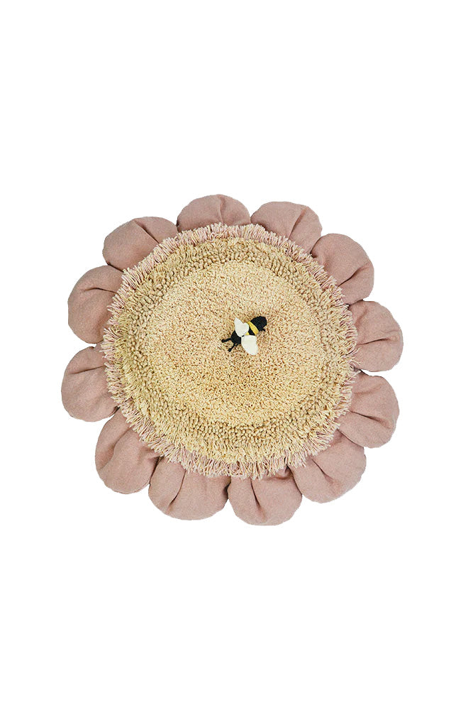Floor Cushion Pink Daisy - Bloemvormig vloerkussen - Ø 70 cm - Lorena Canals - productfoto - afbeelding 3