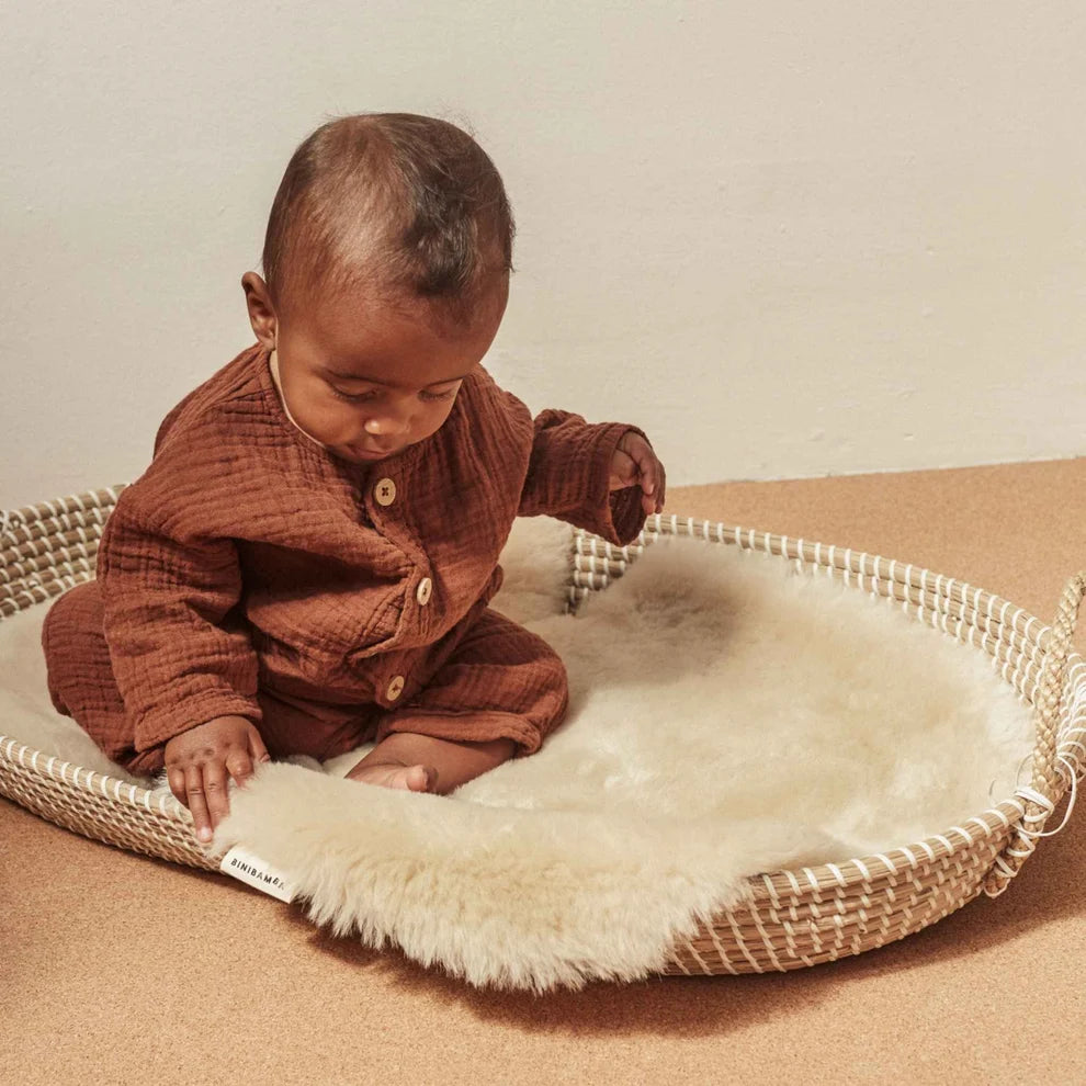 Merino-Woll-Kinderwageneinlage Snuggler® - Peanut - BINIBAMBA