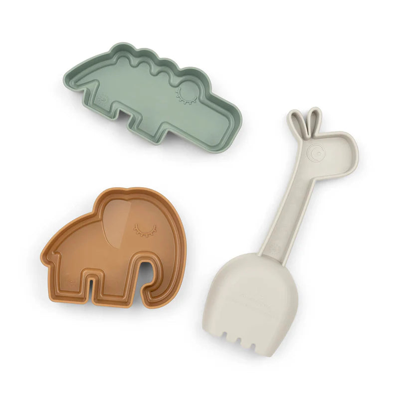 Sand figures + shovel - Sand play set 3 pcs - Deer friends - Colour mix - Done by Deer