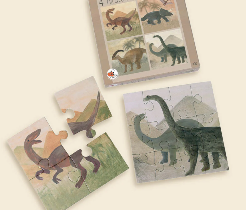 4 Puzzels Dino - FSC karton - Egmont Toys - productfoto