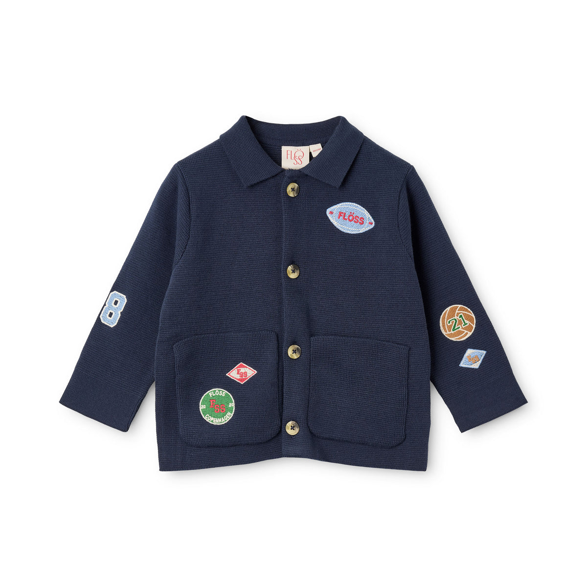 Vincent Overshirt – New Navy – Heavy Knit – 100% Katoen – Flöss