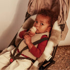Merino wool stroller liner Snuggler® - White Toastie - BINIBAMBA