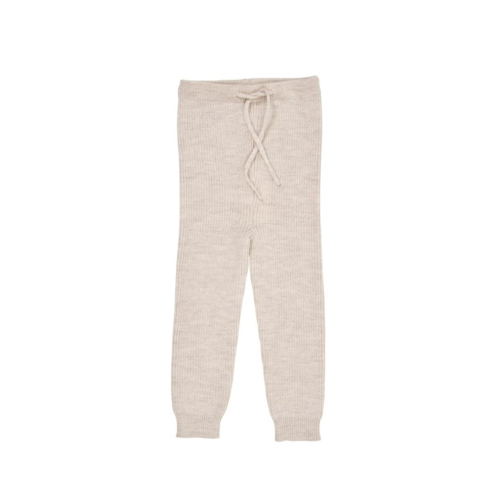 Knitted Baby Leggings - Merino Classic Rib Leggings - Merino Wool - Pale Cream - Copenhagen Colors
