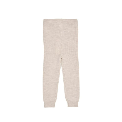 Knitted Baby Leggings - Merino Classic Rib Leggings - Merino Wool - Pale Cream - Copenhagen Colors