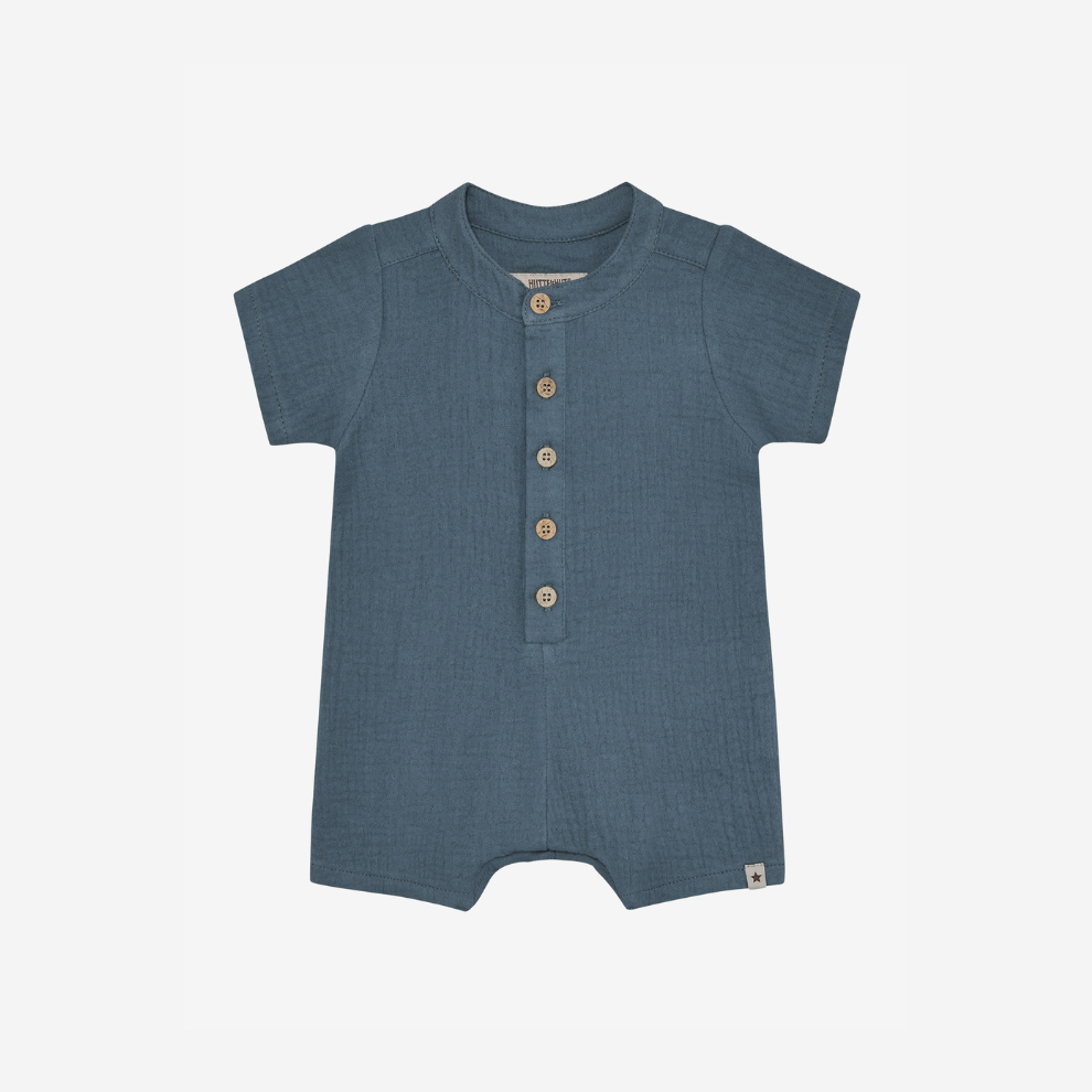 Summer outfit - Cotton muslin - Playsuit SS Muslin - Bering Sea - Huttelihut