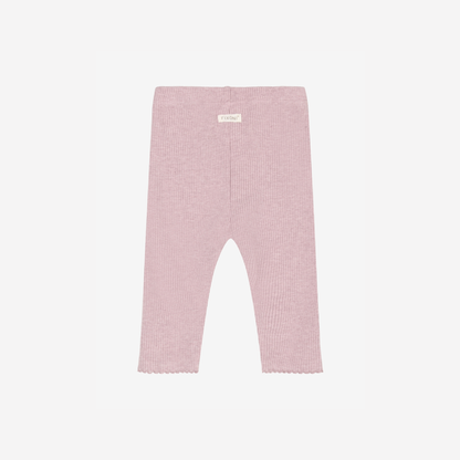 Legging Melange Rib - Modal/katoen - Pale Mauve Melange/Roze - Fixoni - achterkant