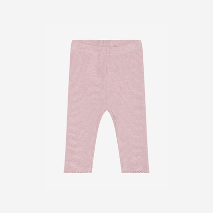 Legging Melange Rib - Modal/katoen - Pale Mauve Melange/Roze - Fixoni - voorkant