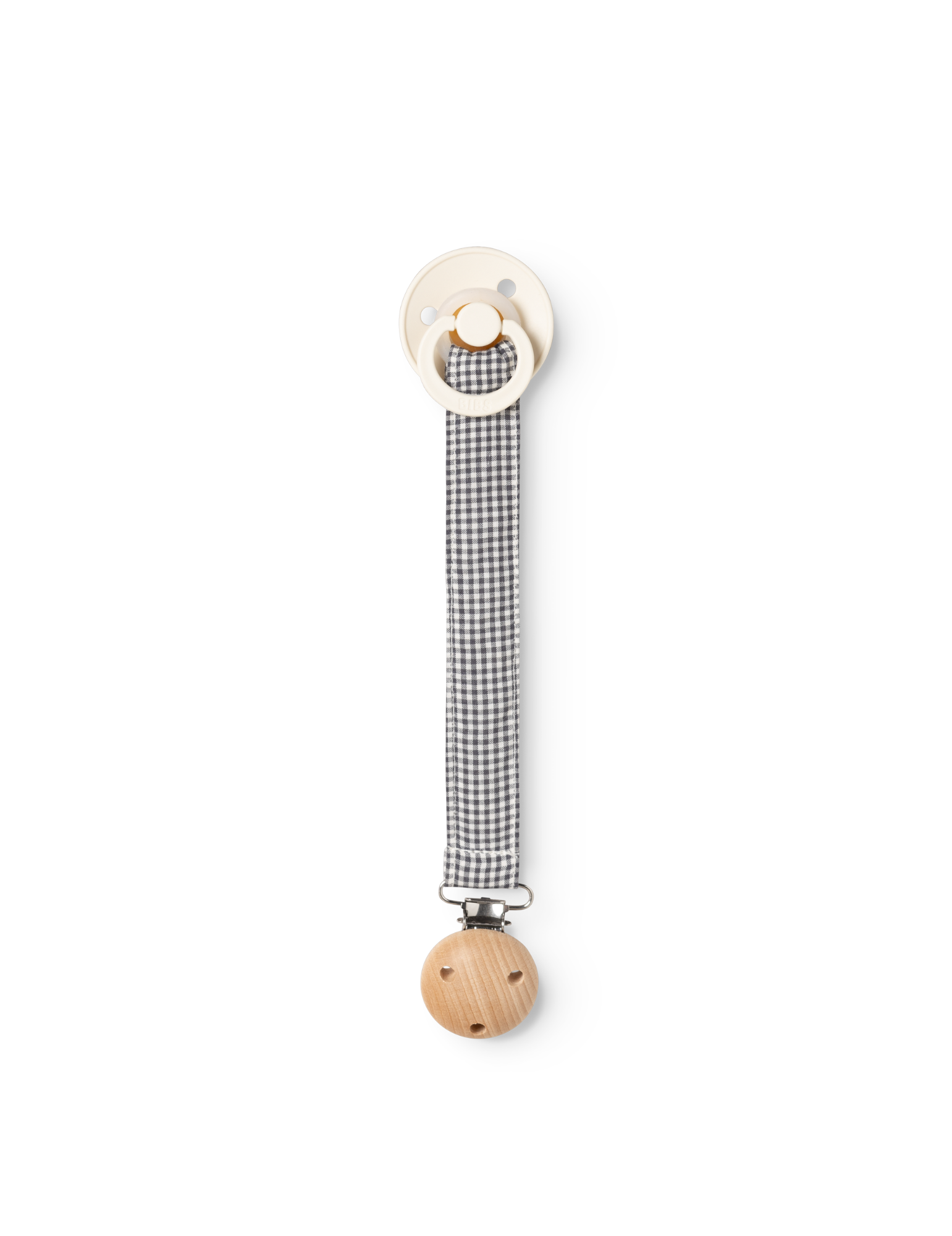 Dummy clip Alo with embroidered teddy bears - Blue Check - MarMar Copenhagen